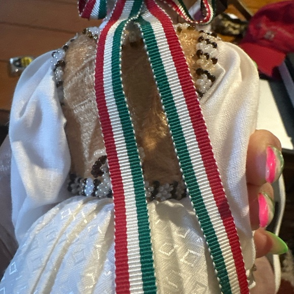 vintage porcelain doll With Elaborate Beading On Dress - Picture 9 of 10